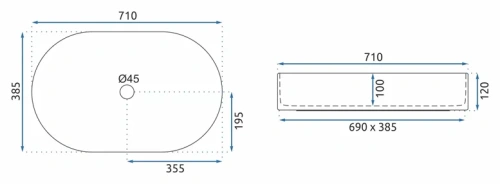 Умывальник Rea Nadia 70 U5801
