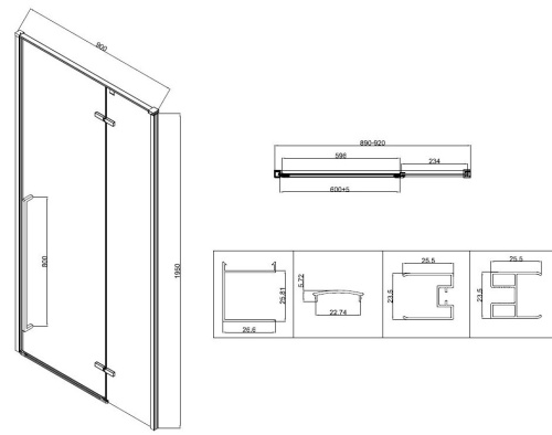 Душевая дверь Vincea Slim-N VDPH-5SN900CL