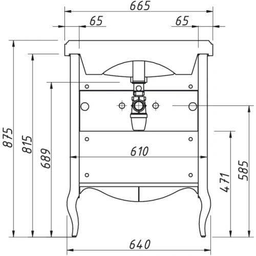 Тумба напольная Caprigo Verona 65 33517-TP817
