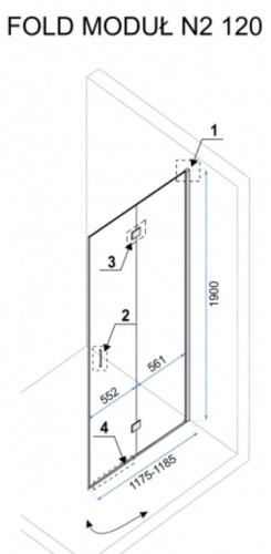 Душевая дверь Rea Fold Modul 120 K7437