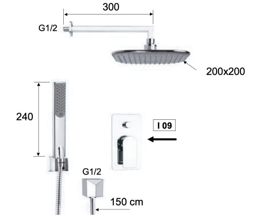 Душевая система Remer Infinity I09S02