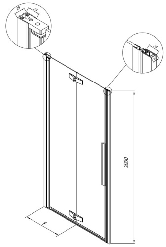 Душевая дверь Kolpa-San Polaris Fold N 90-R black transparent 516420