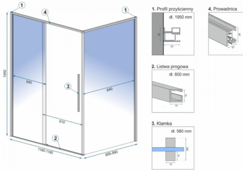 Душевой уголок Rea Solar Gold 90x120 K4902