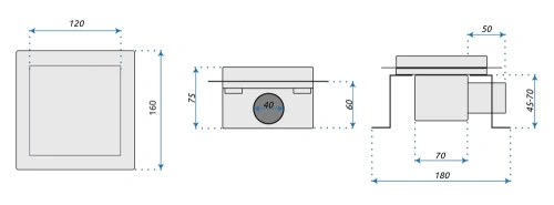 Трап для душа Rea Cross 120x120 nikiel matt G6200