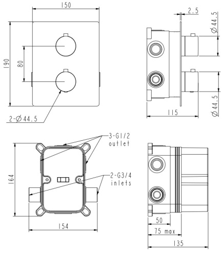 Смеситель для душа Nemo Round NM-2359RG rose gold