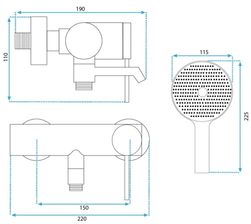 Смеситель для ванны Rea Foss gold matt B5112