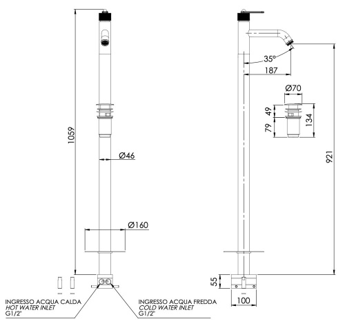 Смеситель для раковины Daniel Brooklyn BY688CR