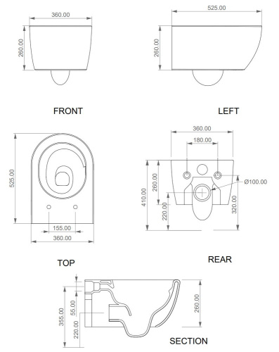Унитаз подвесной GSG Ceramic Design Like LKWCSOEC000