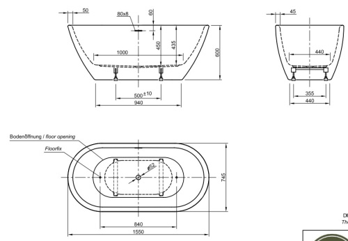 Ванна акриловая Knief Form XS 0100-257WM