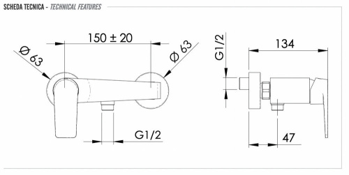 Смеситель для душа Remer Deam D33