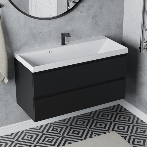 Тумба подвесная Vela Мира 100П (черный матовый) под Classica TU371083