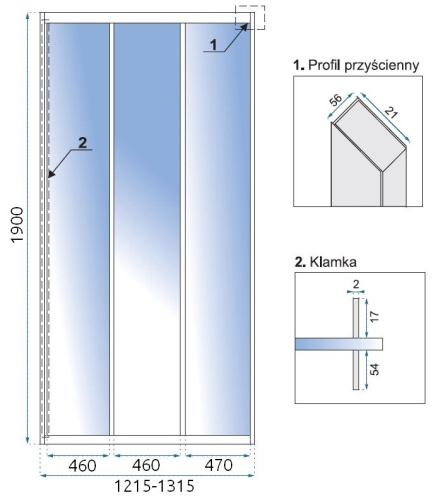 Душевая дверь Rea Alex 130 K0923