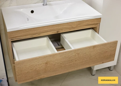 Тумба подвесная Vela Каскад Дуб Галифакс 80П под Milen TU27149