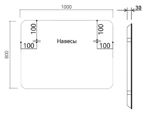 Зеркало Vincea LED 1000×800 VLM-3VC100B-2
