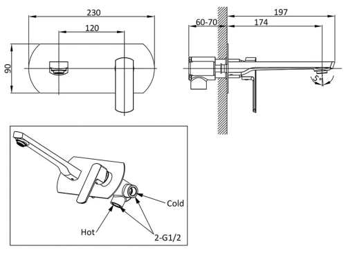 Смеситель для раковины Vincea Next VBFW-1N1CH