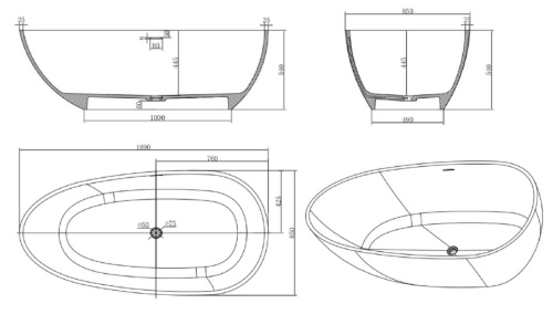 Ванна Knief Egg Shape Galaxy Black 70002020