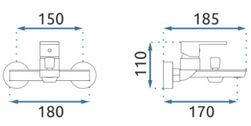 Смеситель для ванны Rea Flip Black matt B2003