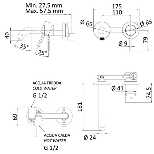 Смеситель для раковины Mariani Next B16565NSP