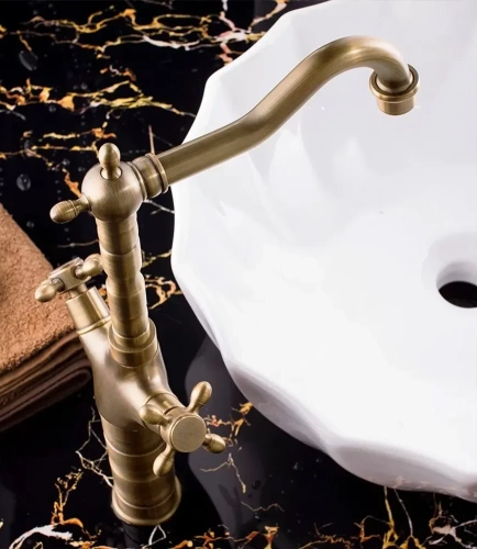 Смеситель для раковины Rea Rustico antique gold B5521