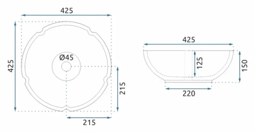 Умывальник Rea Asanti U7506
