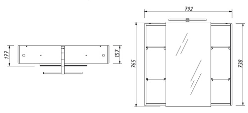 Шкаф зеркальный Caprigo Accord 80 2231-SF013