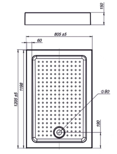 Душевой поддон Vincea VST-3AR-8012
