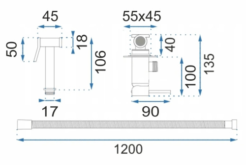 Гигиенический душ Rea Fenix Chrome B5126