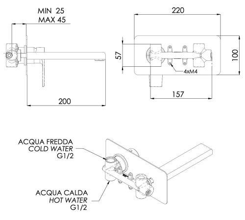 Смеситель для раковины Mariani Artic В14565AT