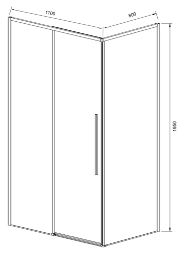 Душевой уголок Vincea Slim-N VSR-4SN8011CLB