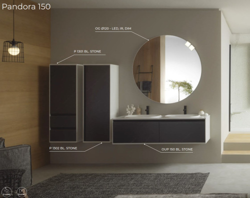 Пенал подвесной Kolpa-san Pandora P1301 45 Black stone 514290