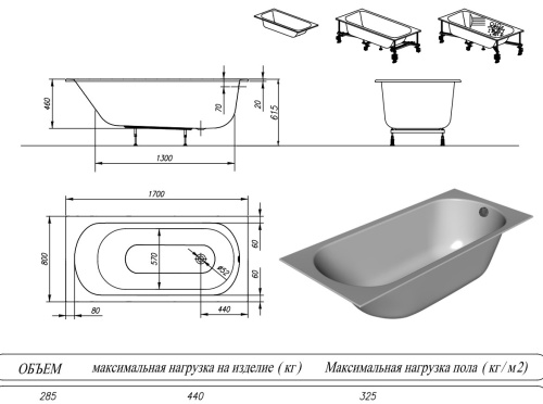 Ванна акриловая Kolpa-San Betty E2 170x80