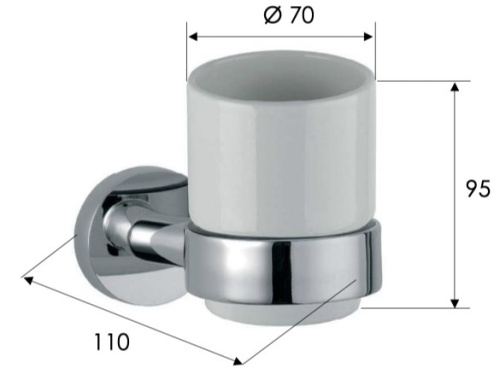 Стакан Remer Guest GS15NP, никель брашированный