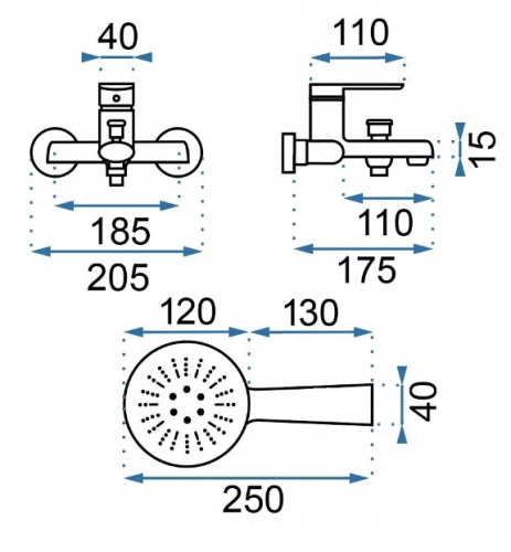 Смеситель для ванны Rea Buzz B3421