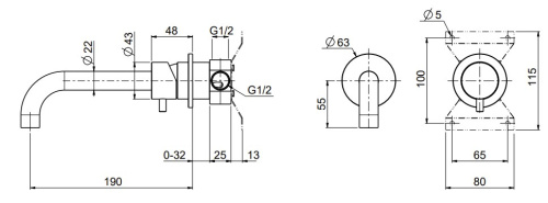 Смеситель для раковины QuadroDesign Source/Ottavo 1313.00AS