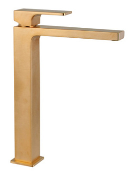 Смеситель для раковины Remer Absolute AU11LBG, золото брашированное