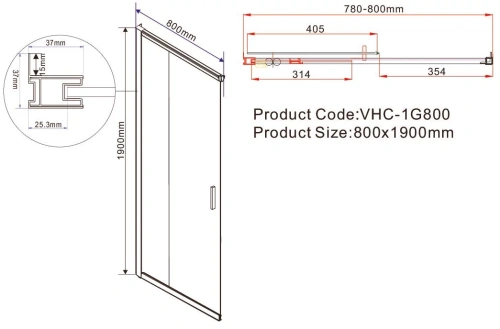 Душевой уголок Vincea Garda VSS-1G8012CLG