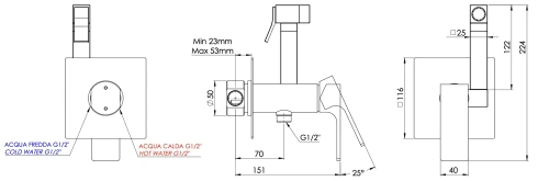 Гигиенический душ Mariani Rebel B37185RE