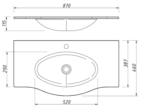 Умывальник Caprigo Nokturn 90  OW15-1313-R800