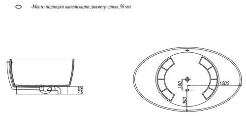 Ванна из искусственного камня Kolpa-San Tristan FS 196x117 Black