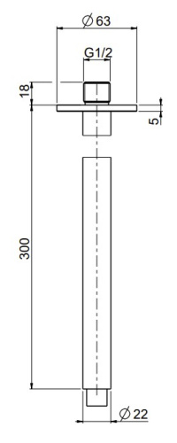 Кронштейн потолочный 30 см QuadroDesign BD002AS_300MM