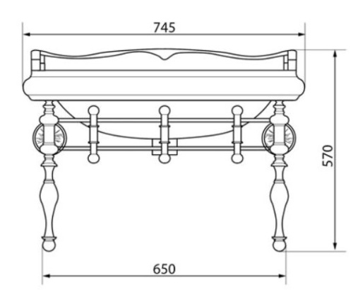 Консоль с раковиной Caprigo LOW7060/73-VOT