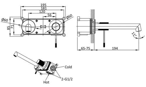 Смеситель для раковины Vincea Desire VBFW-1D1CH