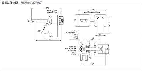 Смеситель для раковины Remer Infinity I15PXV, сталь