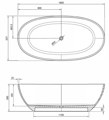 Ванна Knief Oval Shape Arangonit 70001050