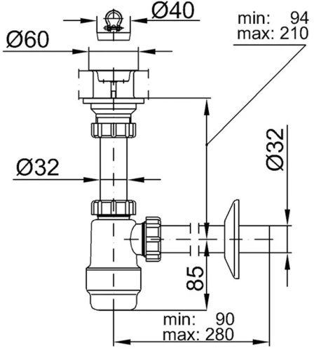 Сифон для умывальника Styron STY-533