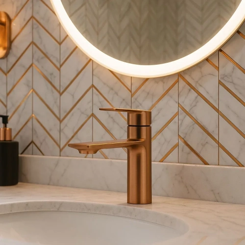 Смеситель для умывальника Rea Storm copper brush B3001