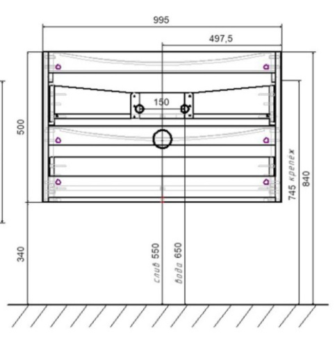 Тумба подвесная Vincea Paola 1000 V.Oak VMC-2P100VO
