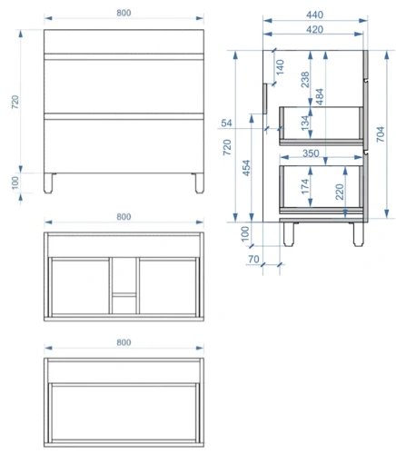 Тумба напольная Vela Мира 80Н под Milen TU271051