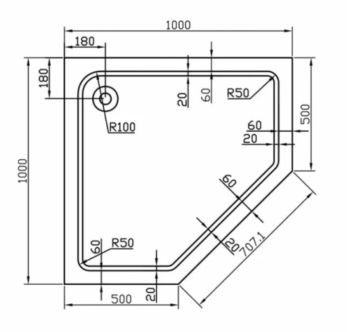 Душевой поддон Vincea VST-2AP-1010