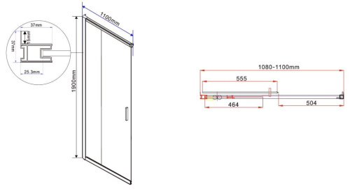 Душевой уголок Vincea Garda VSS-1G8011CLBN